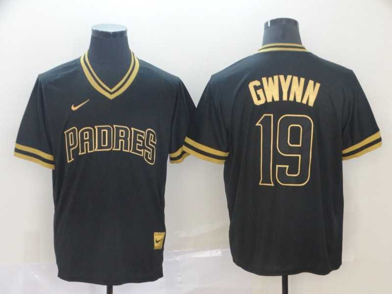Padres 19 Tony Gwynn Black Gold Nike Cooperstown Collection Legend V Neck Jersey,We sell and wholesale Padres 19 Tony Gwynn Black Gold Nike Cooperstown Collection Legend V Neck Jersey on line form chian!